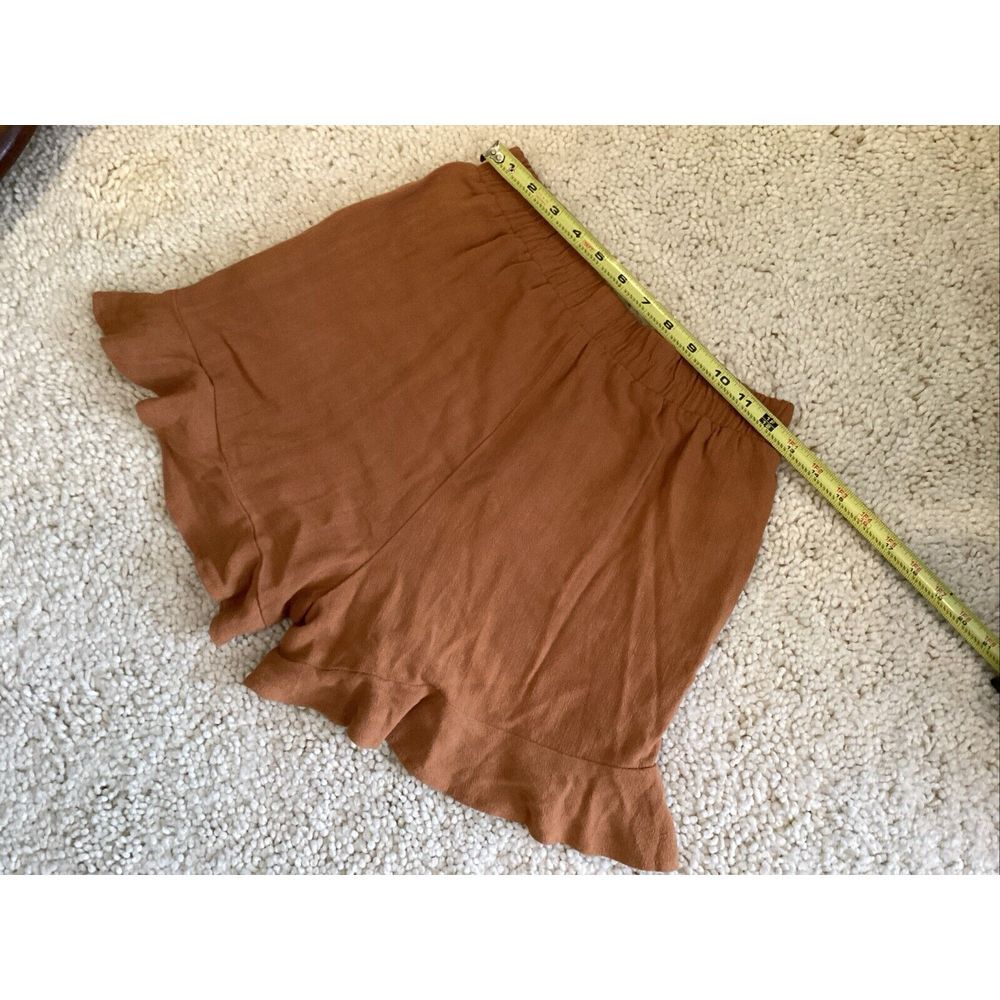 Rokoko Ladies Rayon And Linen Ruffled Shorts Size Small